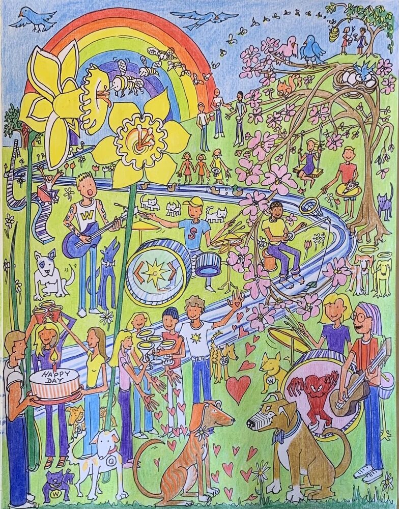 The 2021 Meadowbrook block party invitation by Victoria Bell