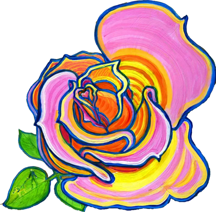 pink-and-yellow-rose-tile-with-dog-walker-h